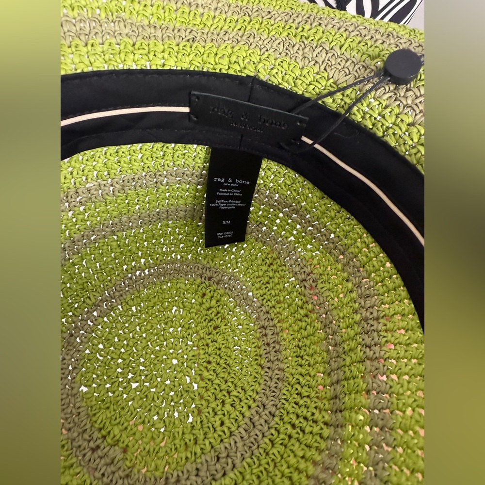 NWT rag & bone Frills Rollable Bucket Hat in Lime/Citron Green Size S/M - Picture 8 of 15